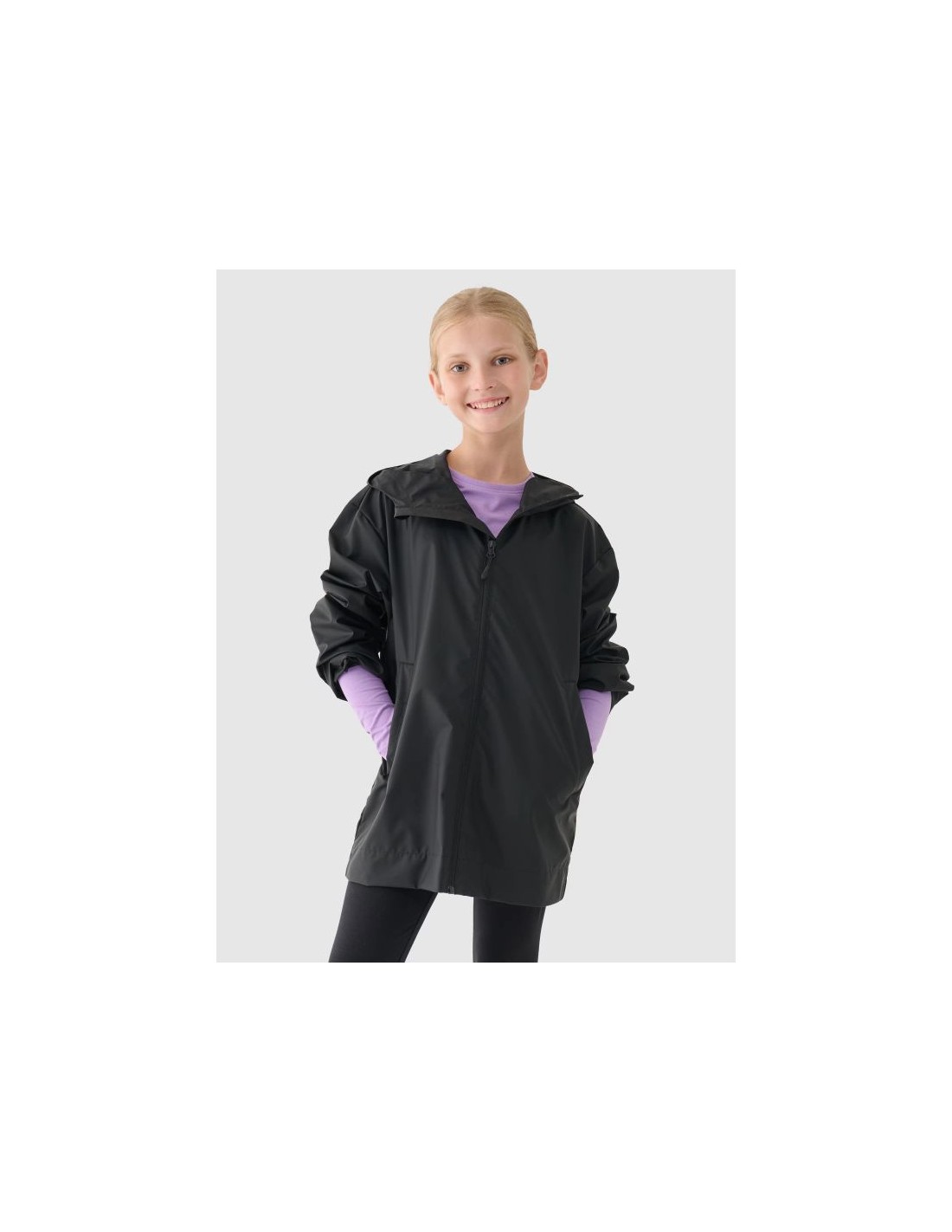 Children's transitional raincoat with rubber coating 4F Junior 4FJWSS24TJACU21720S