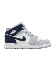 Jordan 1 Mid Wolf Grey Midnight Navy GS DQ8423104 MBS
