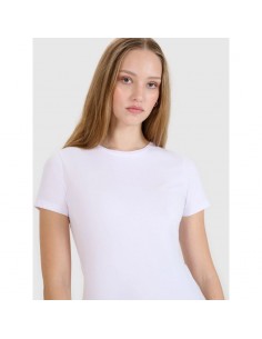 Women's slim plain T-shirt (2-pack) - Λευκό