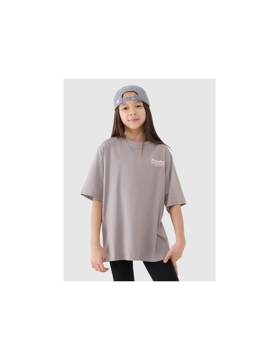 Girls' oversize Tshirt with print 4F 4FJRSS25TTSHF258683S