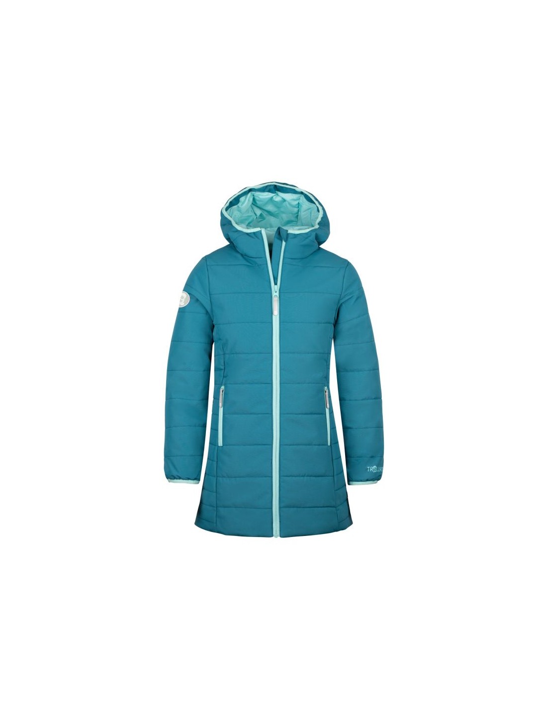 Trollkids Girls Stavanger Coat winter blue insulated hooded jacket 219323