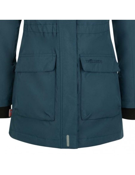 Trollkids Girls Alesund Coat Children's Waterproof Hooded Down Jacket Winter Navy Blue 301142