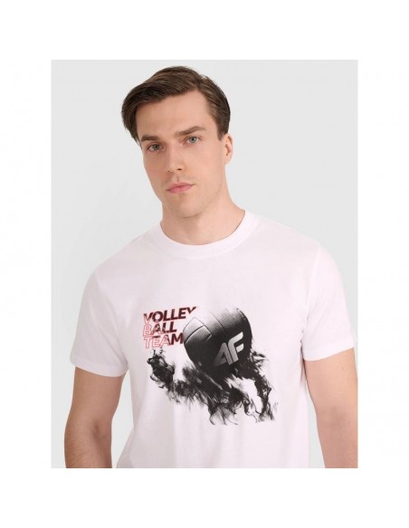 Men's regular tshirt with volleyball print 4F 4FRAW25TTSHM323510S