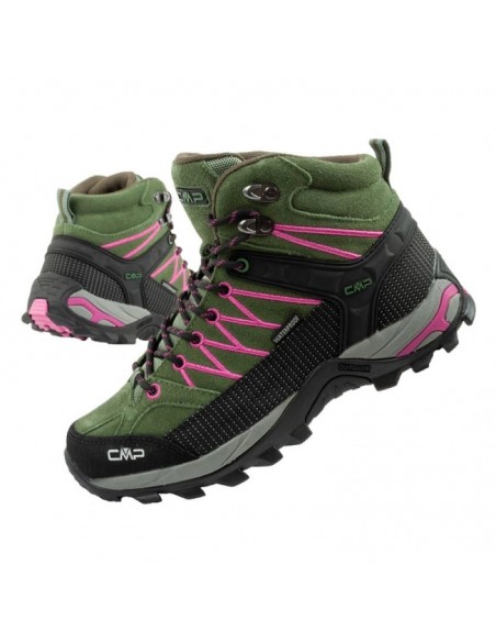CMP Rigel women's trekking shoes leather durable waterproof ankle boots green