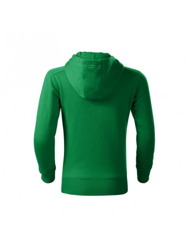 Children's Trendy Zipper Sweatshirt Grass Green