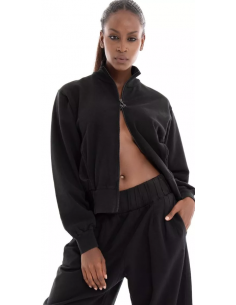 Deha Luxe Combined FullZip Sweatshirt B7416310009 Μαύρο 2