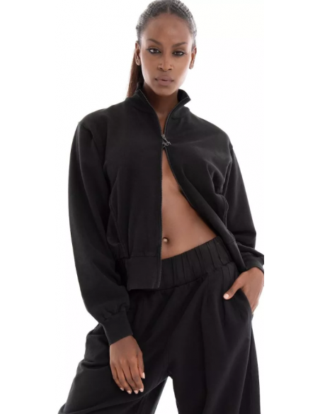 Deha Luxe Combined FullZip Sweatshirt B7416310009 Μαύρο