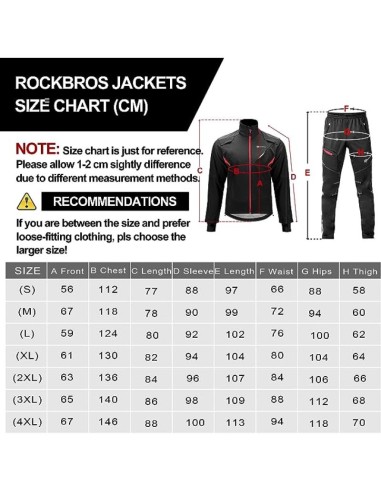 Rockbros winter cycling jacket black M