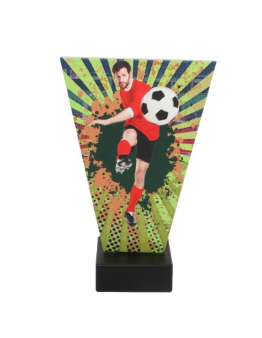 Triumph glass soccer trophy