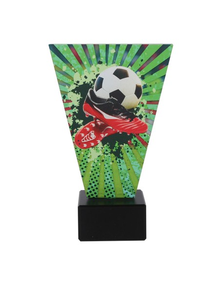Triumph glass soccer trophy