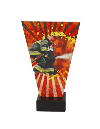 Glass trophy fire brigade