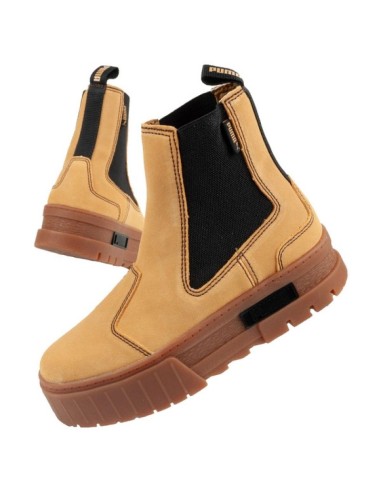 Puma Meyze Chelsea Γυναικεία Flatforms Μποτάκια Κίτρινα 382829-04