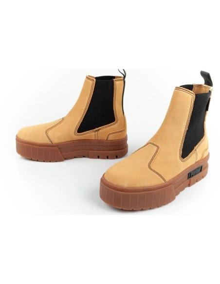 Puma Meyze Chelsea Γυναικεία Flatforms Μποτάκια Κίτρινα 382829-04