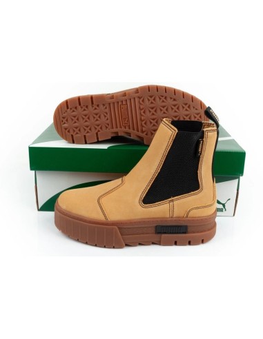 Puma Meyze Chelsea Γυναικεία Flatforms Μποτάκια Κίτρινα 382829-04