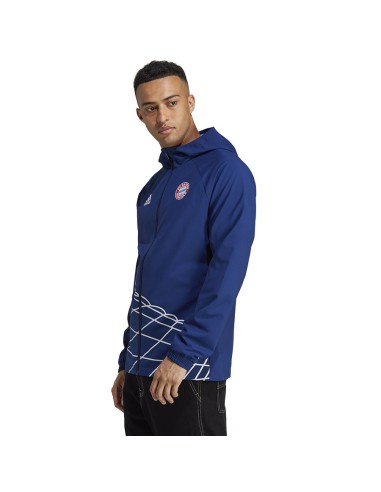 Adidas FC Bayern Graphic Ανδρικό Χειμωνιάτικο Μπουφάν Αντιανεμικό Victory Blue HT8828