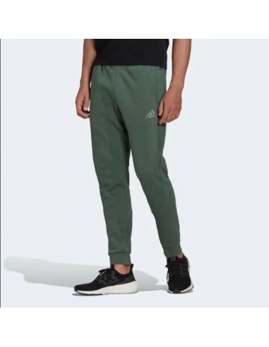 Adidas Stadium Badge of Sport Παντελόνι Φόρμας με Λάστιχο Fleece Πράσινο HM7892