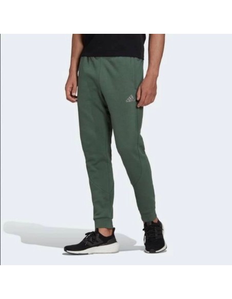 Adidas Stadium Badge of Sport Παντελόνι Φόρμας με Λάστιχο Fleece Πράσινο HM7892