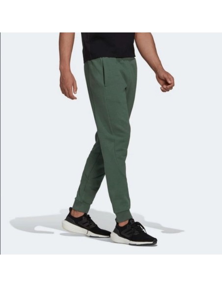 Adidas Stadium Badge of Sport Παντελόνι Φόρμας με Λάστιχο Fleece Πράσινο HM7892