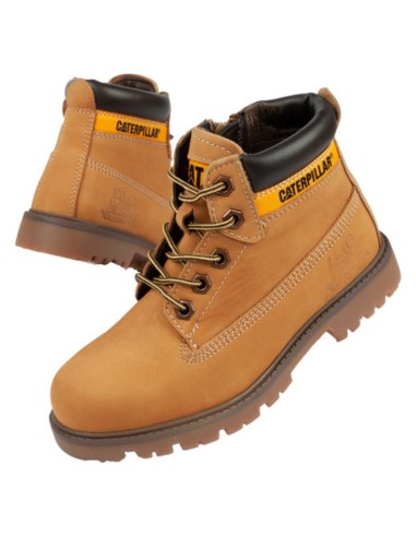 CAT Colorado Δερμάτινα Παιδικά Μποτάκια με Κορδόνια Καφέ CK263460