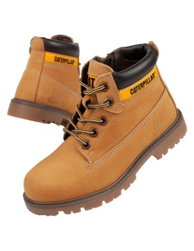 CAT Colorado Δερμάτινα Παιδικά Μποτάκια με Κορδόνια Καφέ CK263460