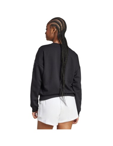 Women's adidas Animal Print 3Stripes French Terry Sweatshirt Black JM1835