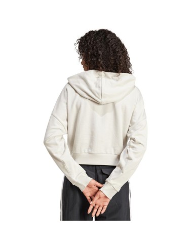 Women's adidas Essentials 3Stripes French Terry QuarterZip Hoodie Beige JN1958