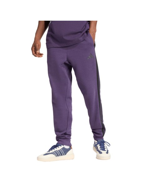 Men's adidas Essentials 3Stripes Fleece Pants Purple JX0750