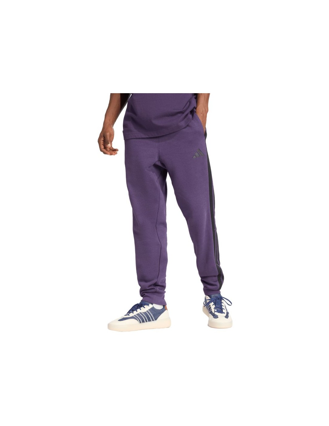 Men's adidas Essentials 3Stripes Fleece Pants Purple JX0750