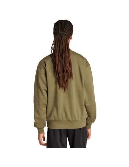 Men's adidas Essentials Feelcozy Fleece Sweatshirt Olive KD5149