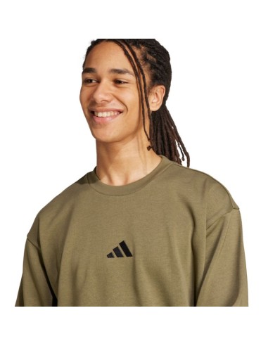 Men's adidas Essentials Feelcozy Fleece Sweatshirt Olive KD5149