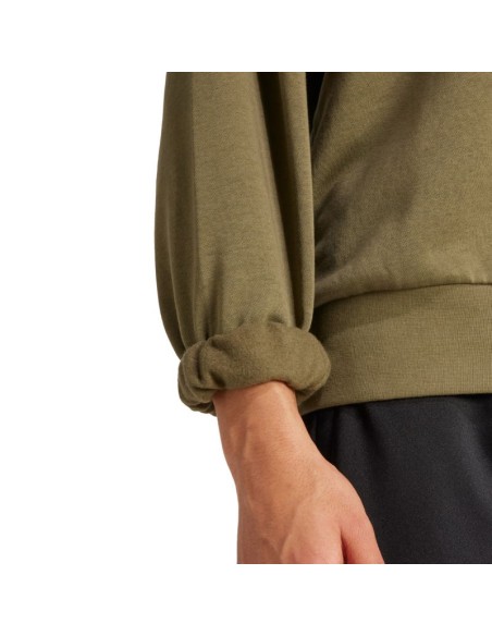 Men's adidas Essentials Feelcozy Fleece Sweatshirt Olive KD5149
