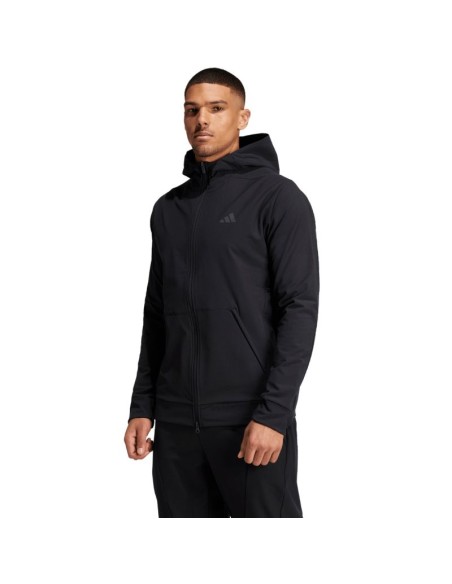 Men's sweatshirt adidas Designed for Training COLDRDY FullZip Hoodie black IN5607