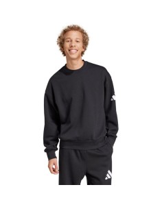 Men's adidas Essentials Loose Fit 3 Bar Logo Sweatshirt Black JF3542