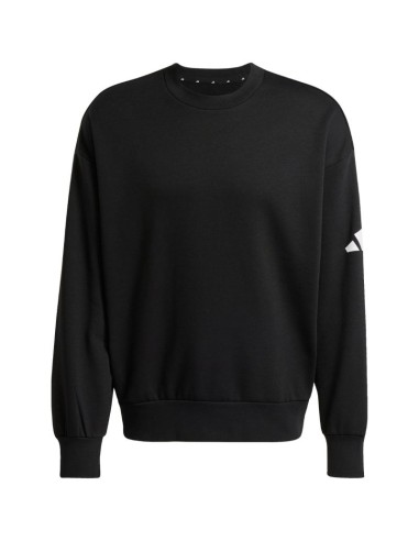 Men's adidas Essentials Loose Fit 3 Bar Logo Sweatshirt Black JF3542