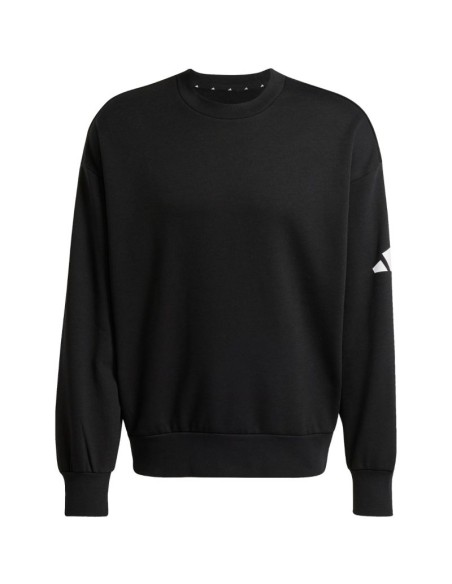 Men's adidas Essentials Loose Fit 3 Bar Logo Sweatshirt Black JF3542