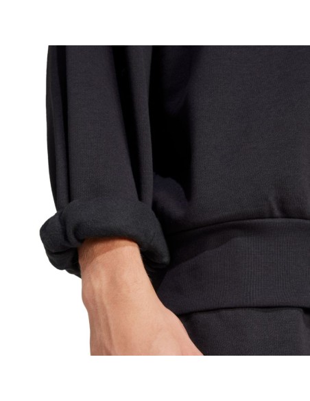 Men's adidas Essentials Loose Fit 3 Bar Logo Sweatshirt Black JF3542