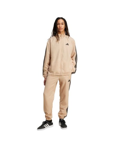 Men's adidas Sportswear Basic 3Stripes Woven Tracksuit Beige JX3149