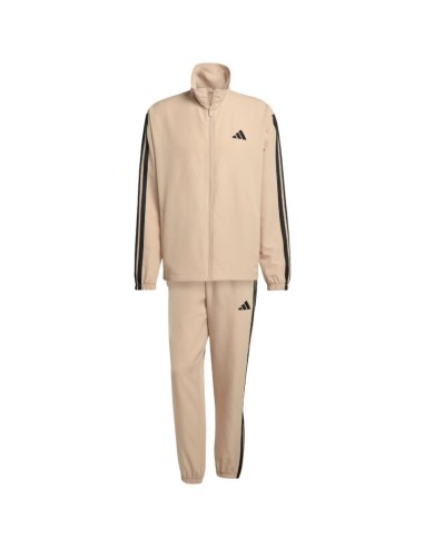 Men's adidas Sportswear Basic 3Stripes Woven Tracksuit Beige JX3149