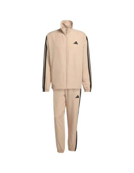Men's adidas Sportswear Basic 3Stripes Woven Tracksuit Beige JX3149