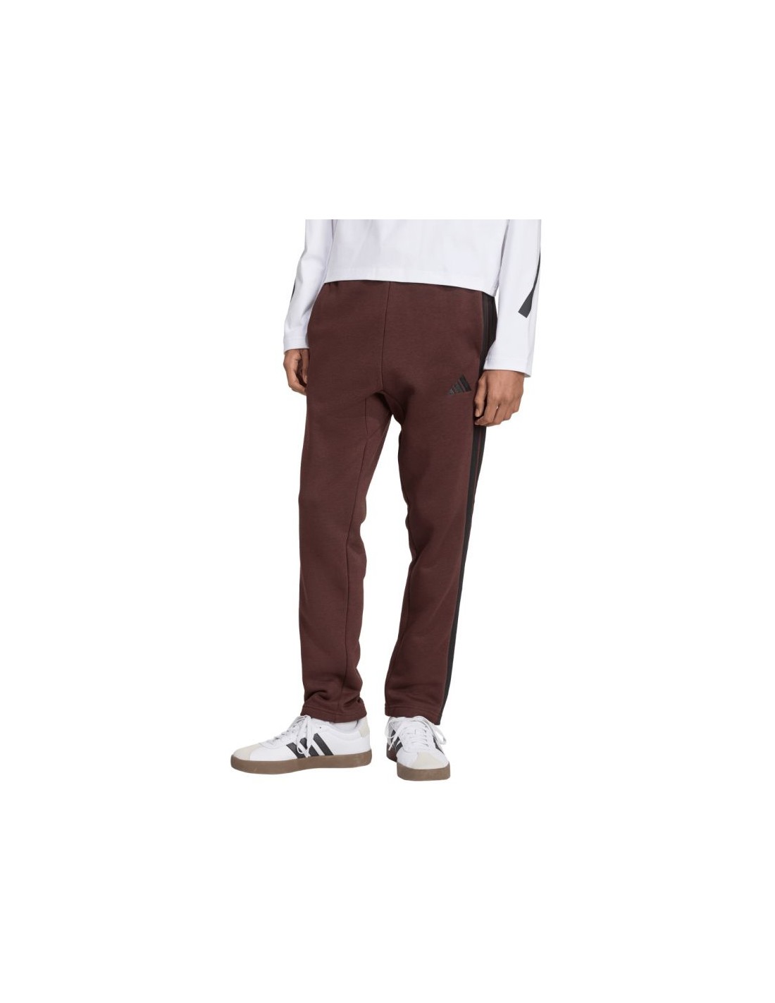 Men's adidas Essentials 3Stripes Fleece Pants Brown JX0713