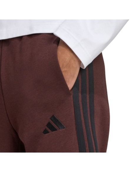 Men's adidas Essentials 3Stripes Fleece Pants Brown JX0713
