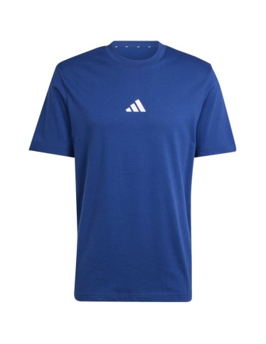 Men's adidas Essentials Small Logo Single Jersey Tshirt blue JF1093