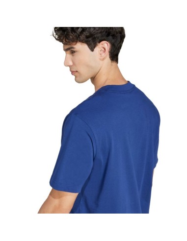 Men's adidas Essentials Small Logo Single Jersey Tshirt blue JF1093