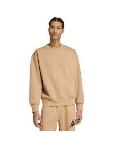 Men's adidas Essentials Loose Fit 3 Bar Logo Beige Sweatshirt JX5668