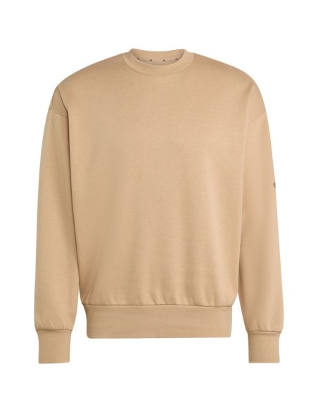 Men's adidas Essentials Loose Fit 3 Bar Logo Beige Sweatshirt JX5668