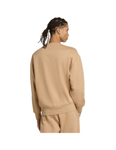 Men's adidas Essentials Loose Fit 3 Bar Logo Beige Sweatshirt JX5668