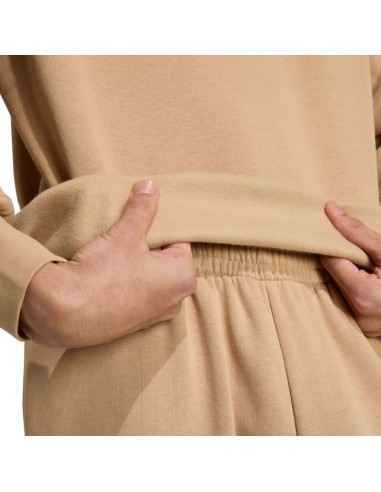 Men's adidas Essentials Loose Fit 3 Bar Logo Beige Sweatshirt JX5668