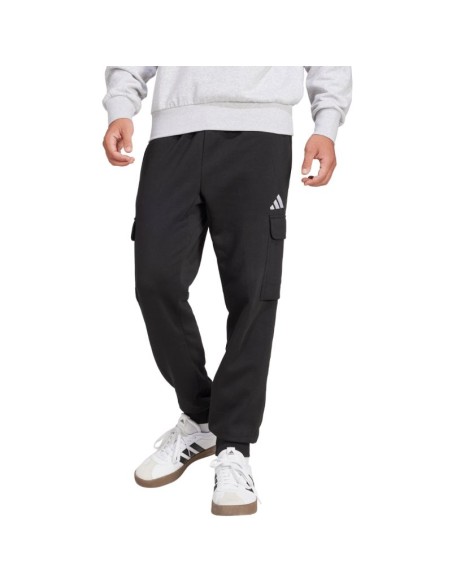 Men's adidas Essentials Feelcozy Fleece Cargo Pants Black JE3820