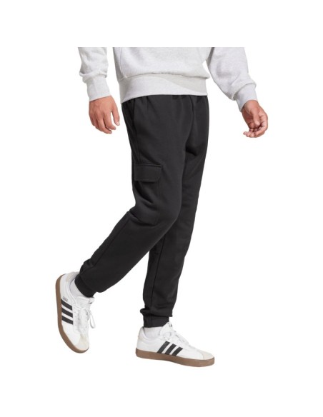 Men's adidas Essentials Feelcozy Fleece Cargo Pants Black JE3820