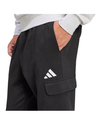 Men's adidas Essentials Feelcozy Fleece Cargo Pants Black JE3820